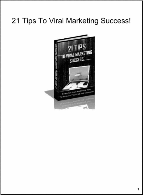 Product picture Viral Marketing - 21 Infallible Tips and Tricks